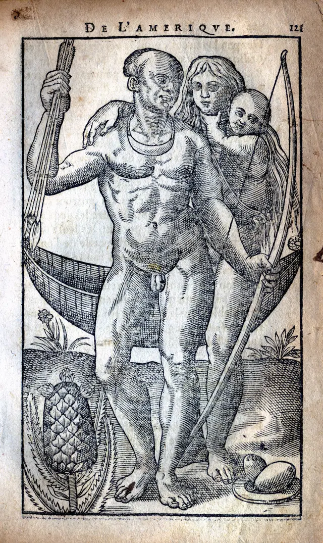 Família de índios do Brasil — Jean de Léry, Histoire d’un voyage, 1578