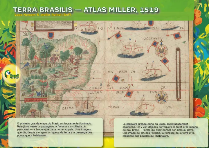Terra Brasilis — Atlas Miller, 1519 — painel da exposição Brasil Art&Co