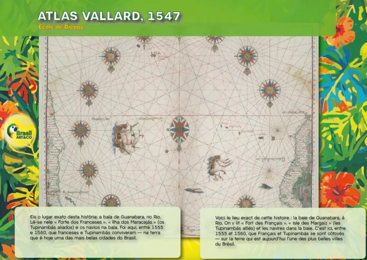 Atlas Vallard, 1547 — painel da exposição Brasil Art&Co