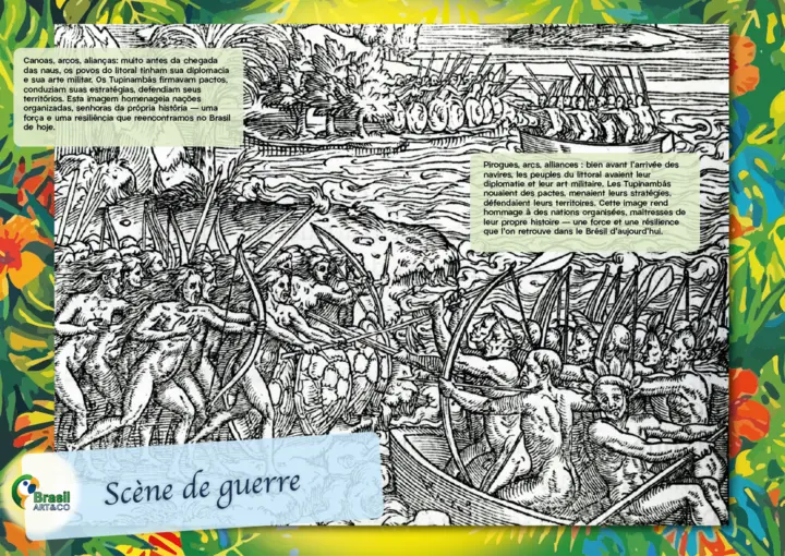 Scène de guerre — painel da exposição Brasil Art&Co